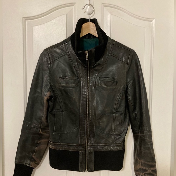 Vintage bomber-style leather jacket W’s XS - Picture 2 of 8
